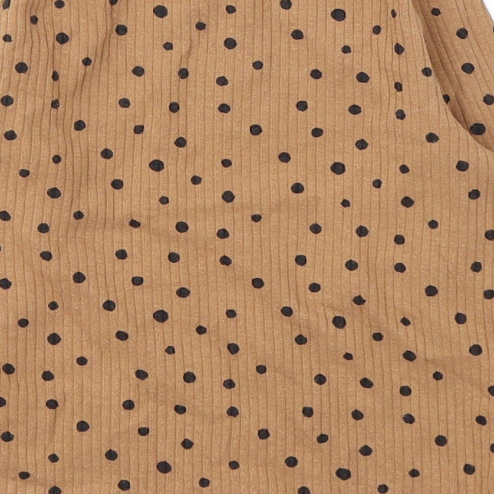 NEXT Girls Brown Polka Dot Cotton Basic Casual Size 18-24 Months Round Neck Pullover