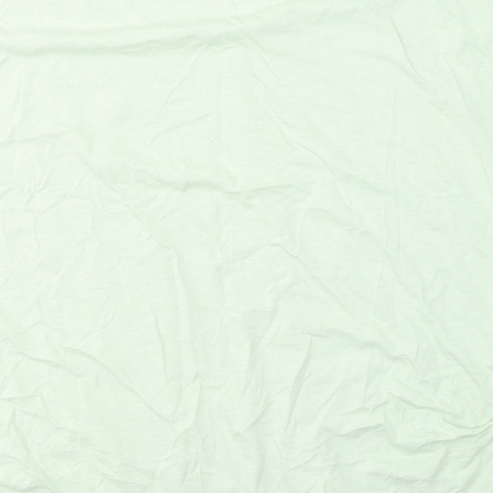 NEXT Womens Green Striped Viscose Basic T-Shirt Size 18 Round Neck