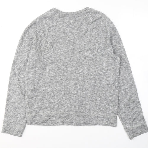 Topshop Mens Grey Round Neck  Cotton Pullover Jumper Size L