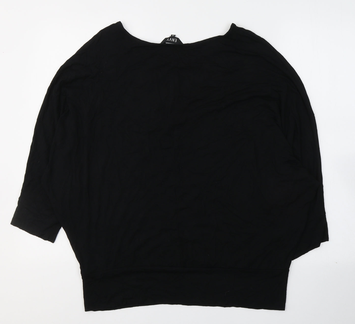 Peacocks Womens Black  Viscose Basic Blouse Size 16 Round Neck