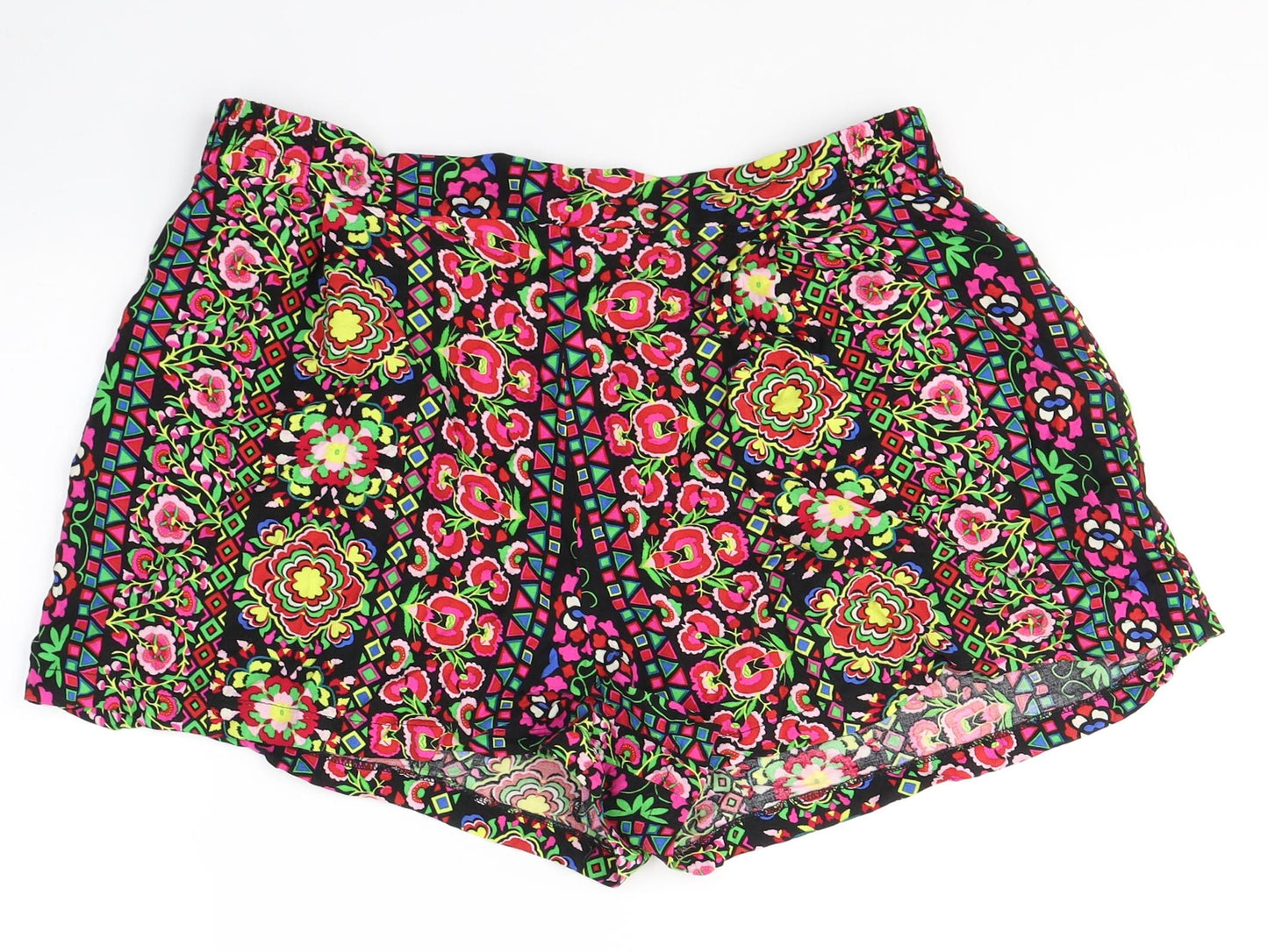 George Womens Multicoloured Floral Viscose Hot Pants Shorts Size 16 L3 in Regular