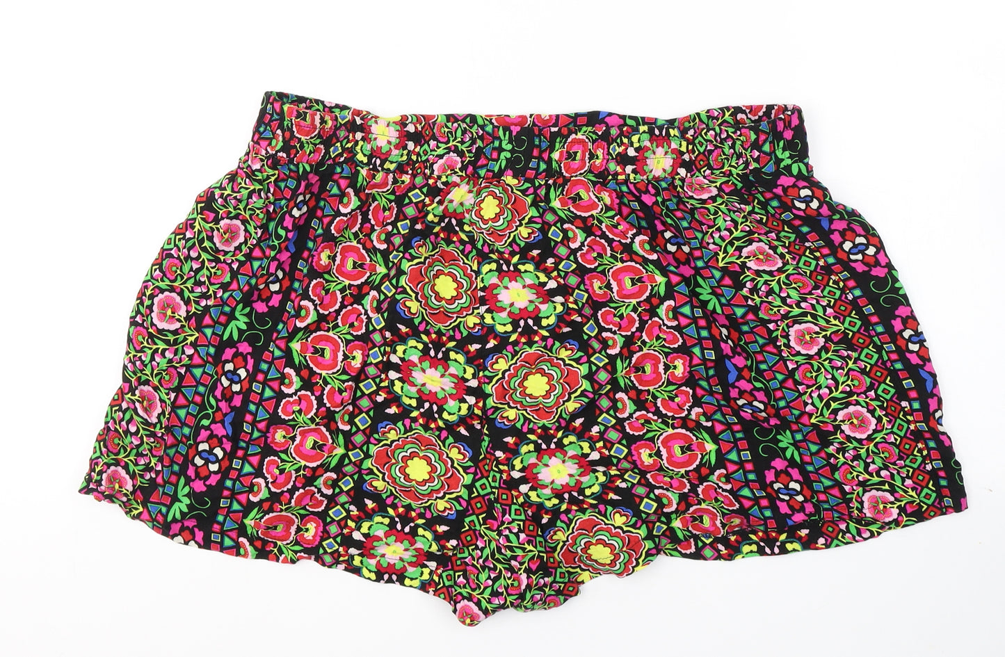 George Womens Multicoloured Floral Viscose Hot Pants Shorts Size 16 L3 in Regular