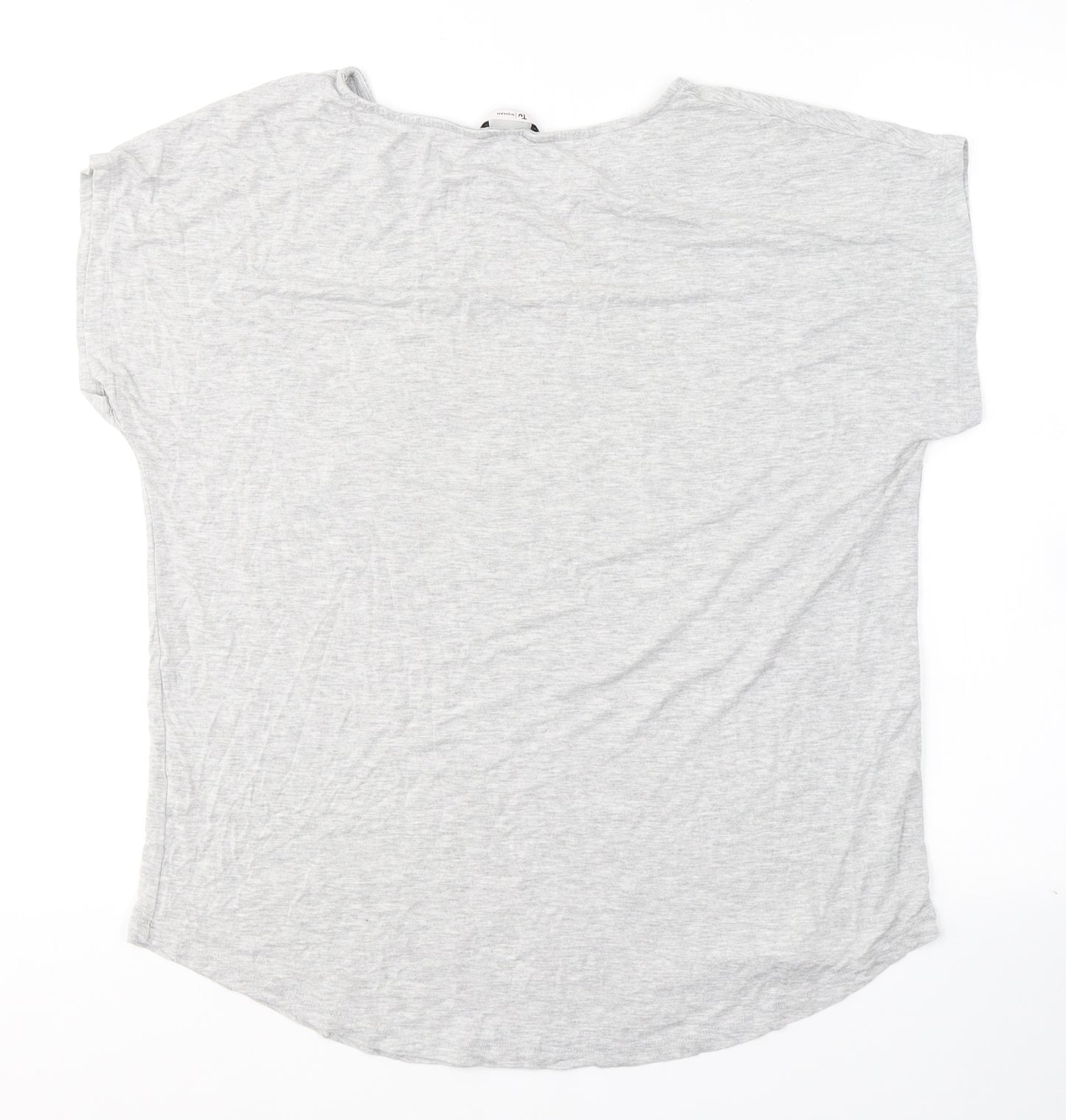 TU Womens Grey  Viscose Basic T-Shirt Size 16 Round Neck