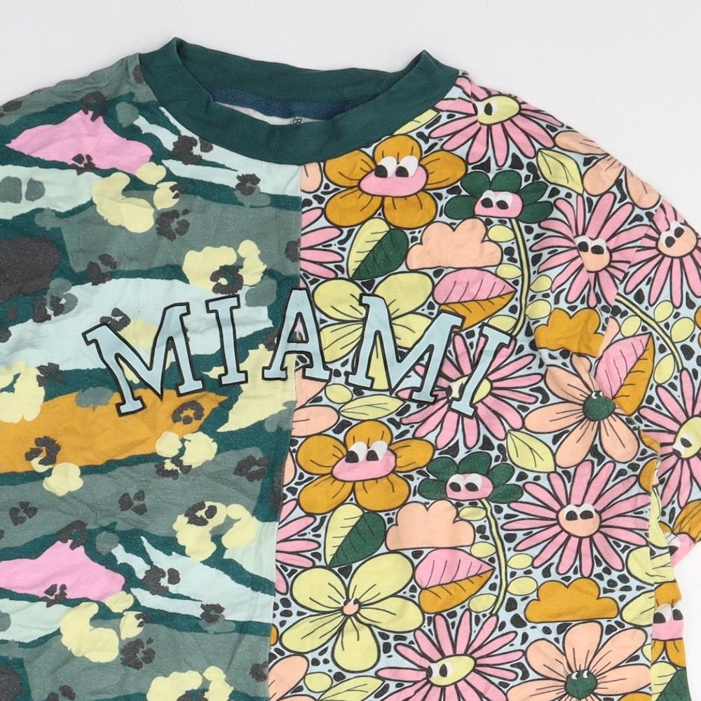 NEXT Boys Multicoloured Colourblock Cotton Pullover T-Shirt Size 12 Years Round Neck Pullover - Miami