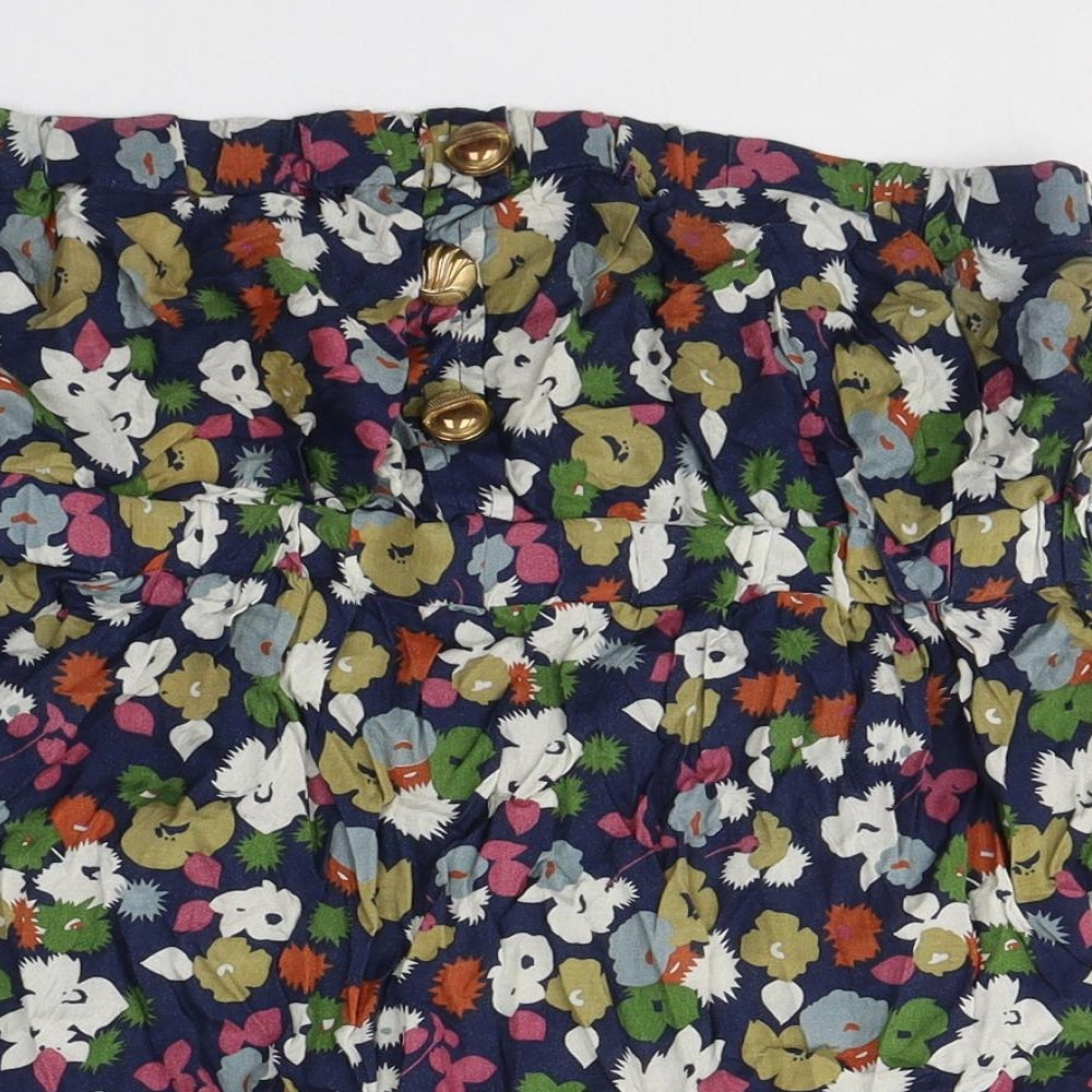 New Look Womens Blue Floral Viscose Basic Blouse Size 16 Off the Shoulder