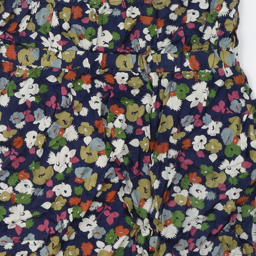 New Look Womens Blue Floral Viscose Basic Blouse Size 16 Off the Shoulder