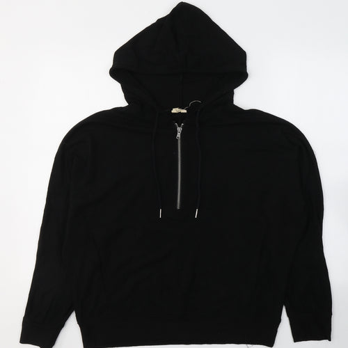 Cable & Gauge Womens Black  Viscose Pullover Hoodie Size L  Pullover