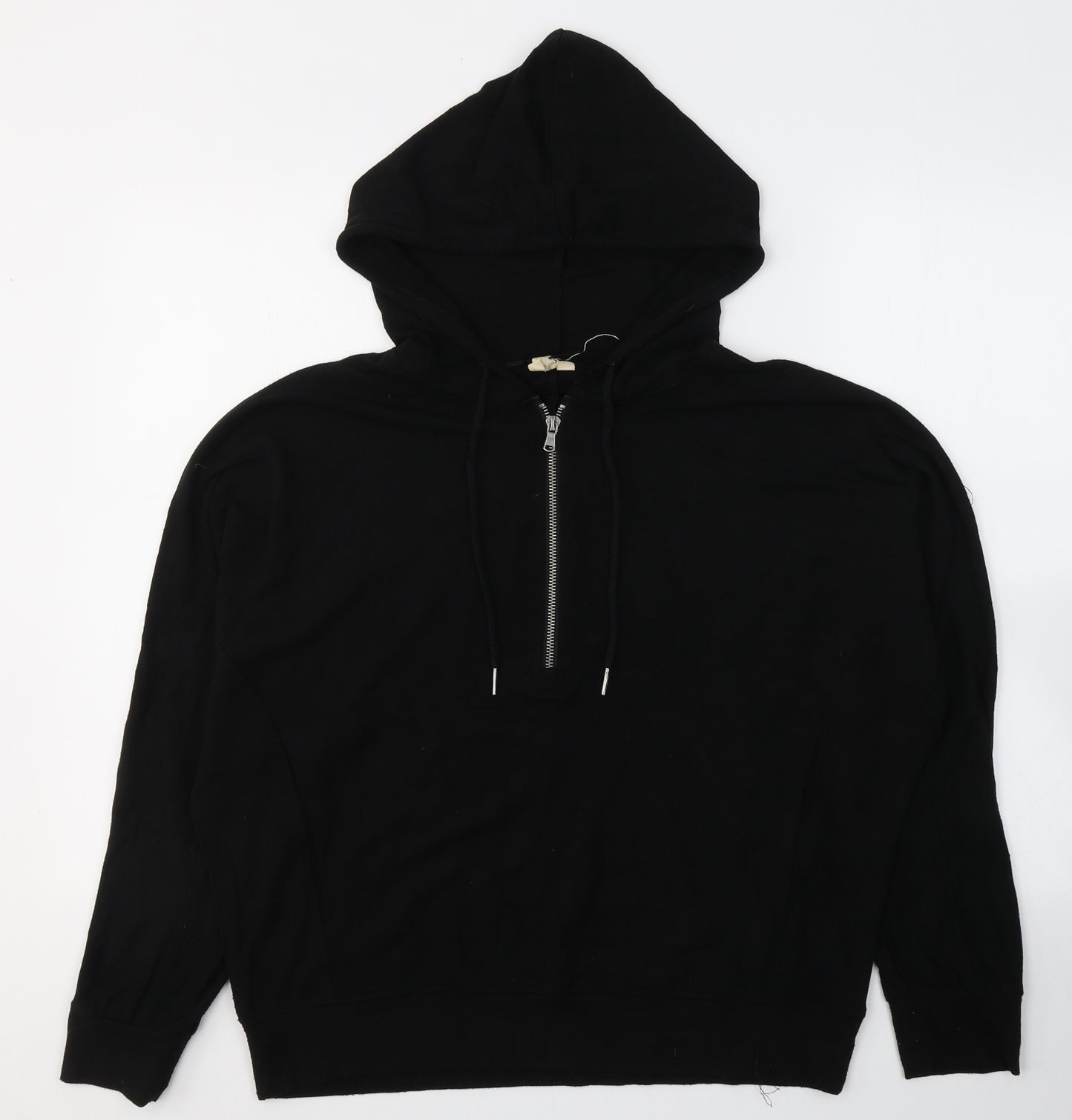 Cable & Gauge Womens Black  Viscose Pullover Hoodie Size L  Pullover