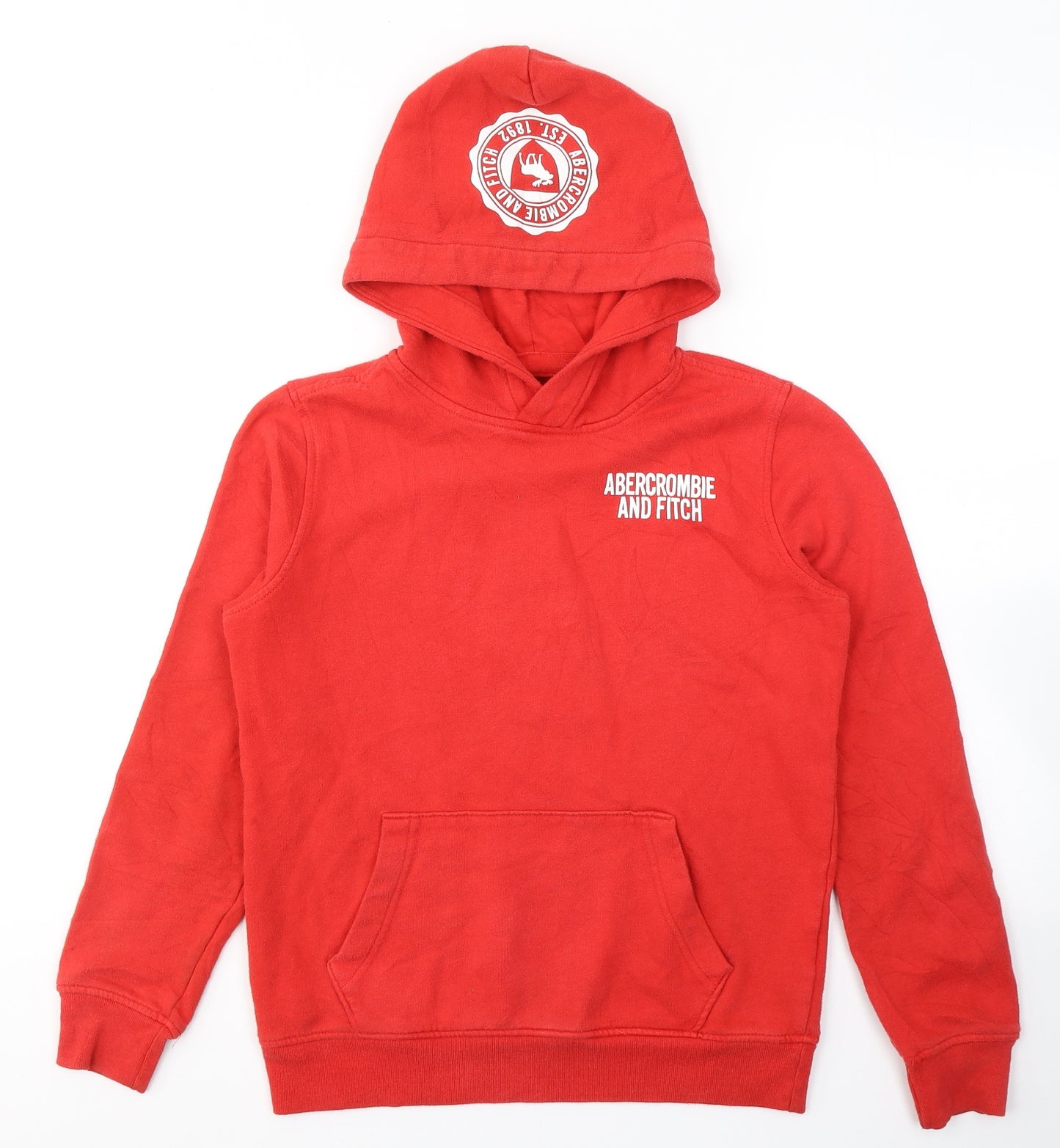 Abercrombie & Fitch Boys Red  Cotton Pullover Hoodie Size 11-12 Years  Pullover