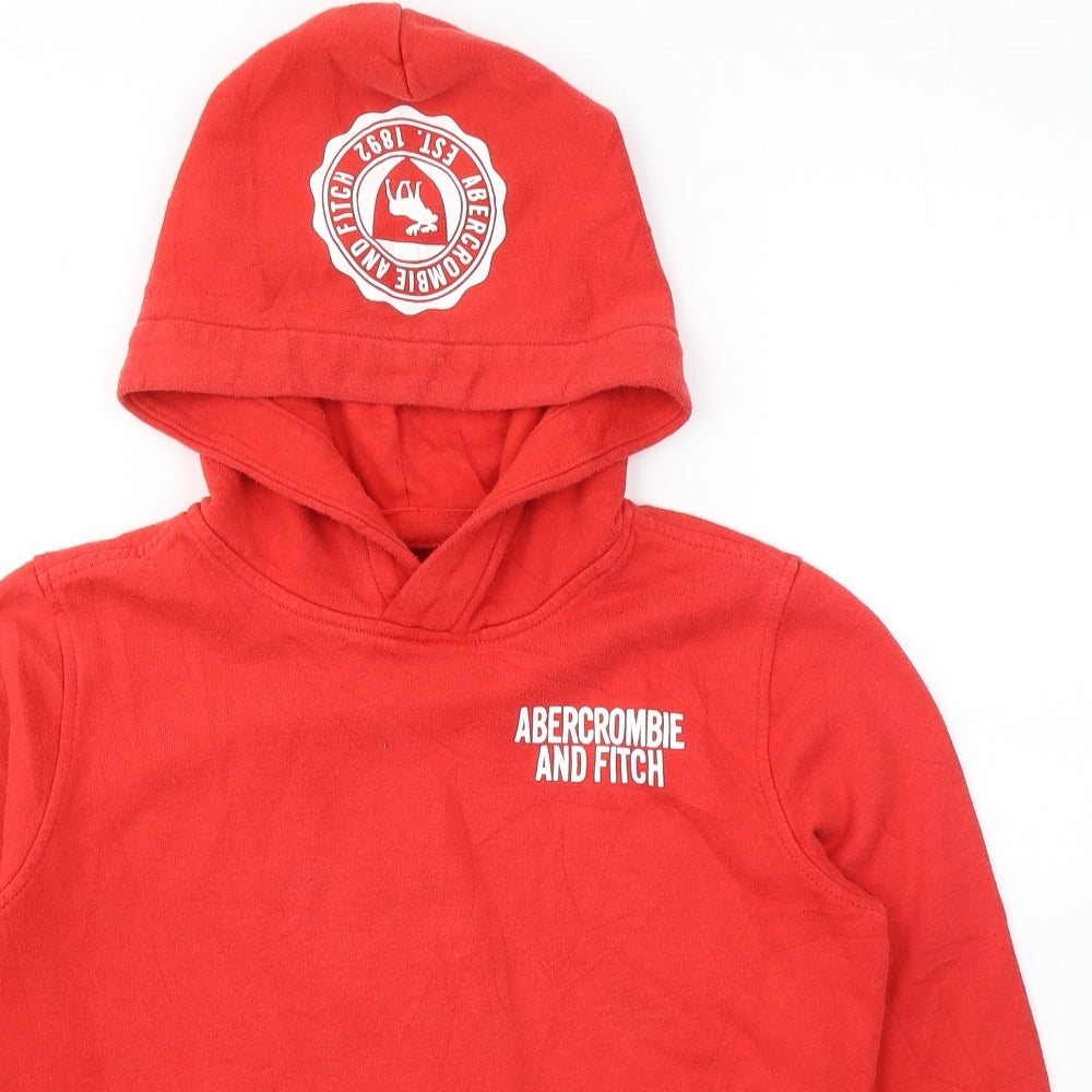 Abercrombie & Fitch Boys Red  Cotton Pullover Hoodie Size 11-12 Years  Pullover