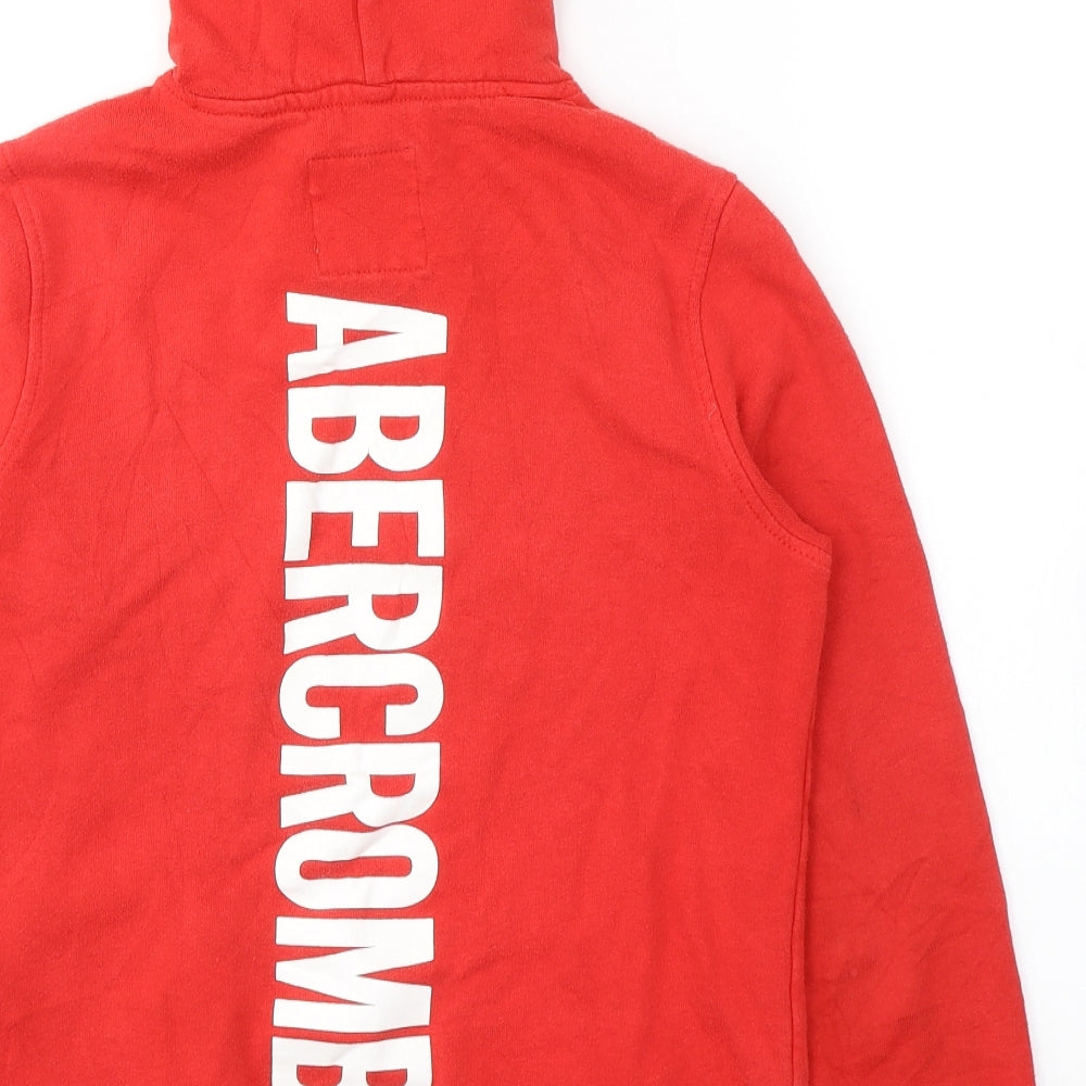Abercrombie & Fitch Boys Red  Cotton Pullover Hoodie Size 11-12 Years  Pullover