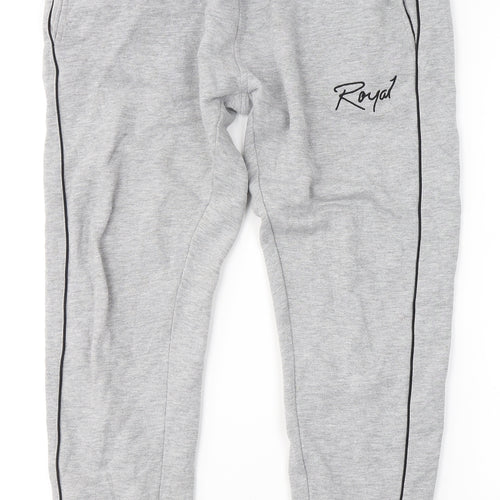 Royal Mens Grey  Polyester Sweatpants Trousers Size M L28 in Regular