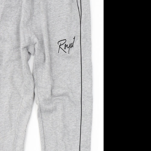 Royal Mens Grey  Polyester Sweatpants Trousers Size M L28 in Regular