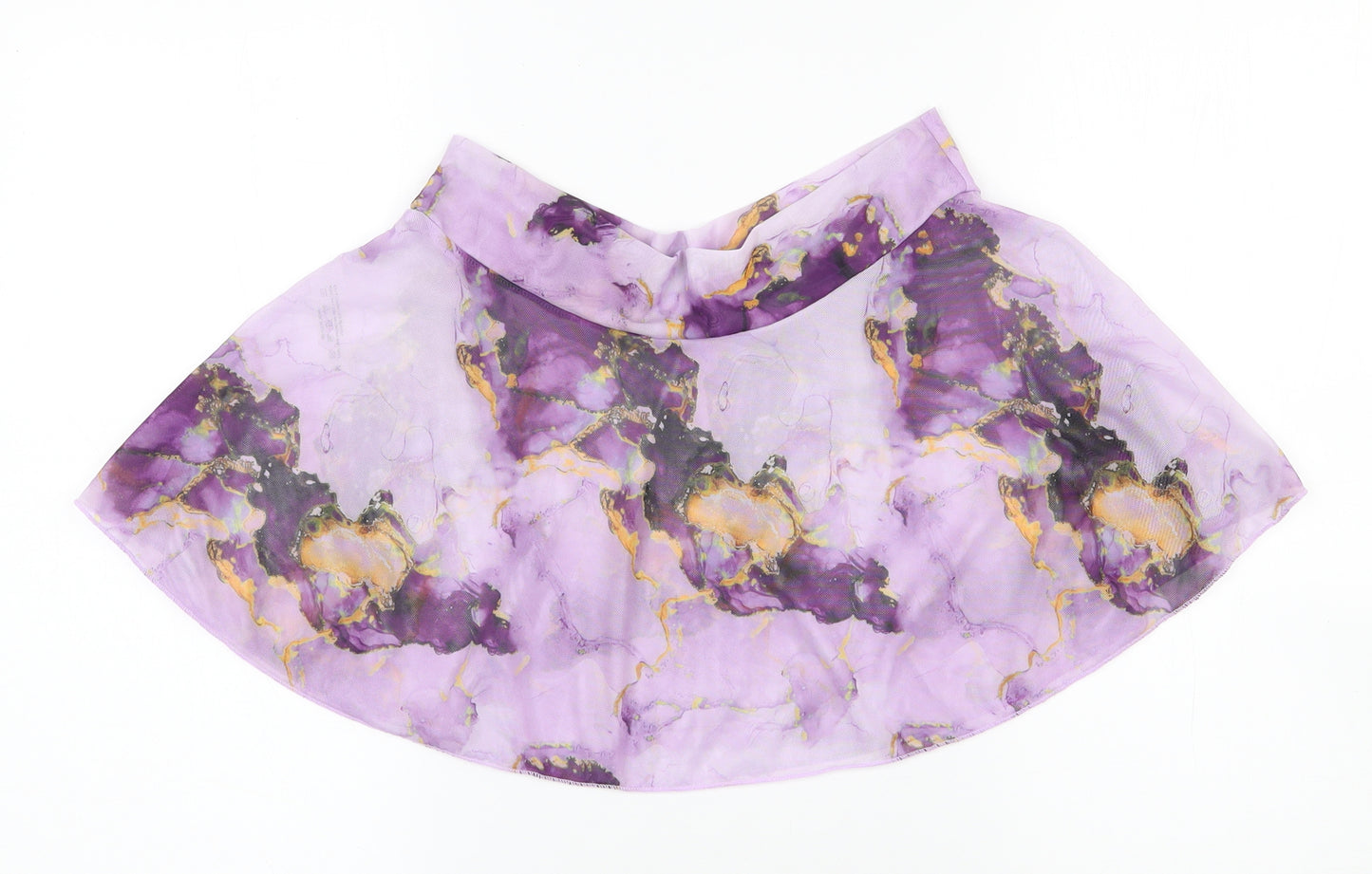 Womens Multicoloured  Polyester Flare Skirt Size 12    - Marble Effect