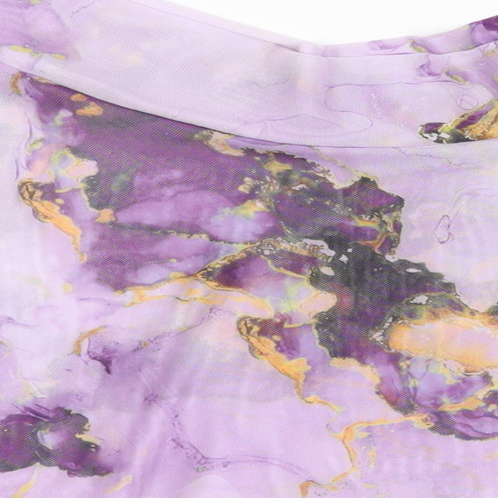 Womens Multicoloured  Polyester Flare Skirt Size 12    - Marble Effect