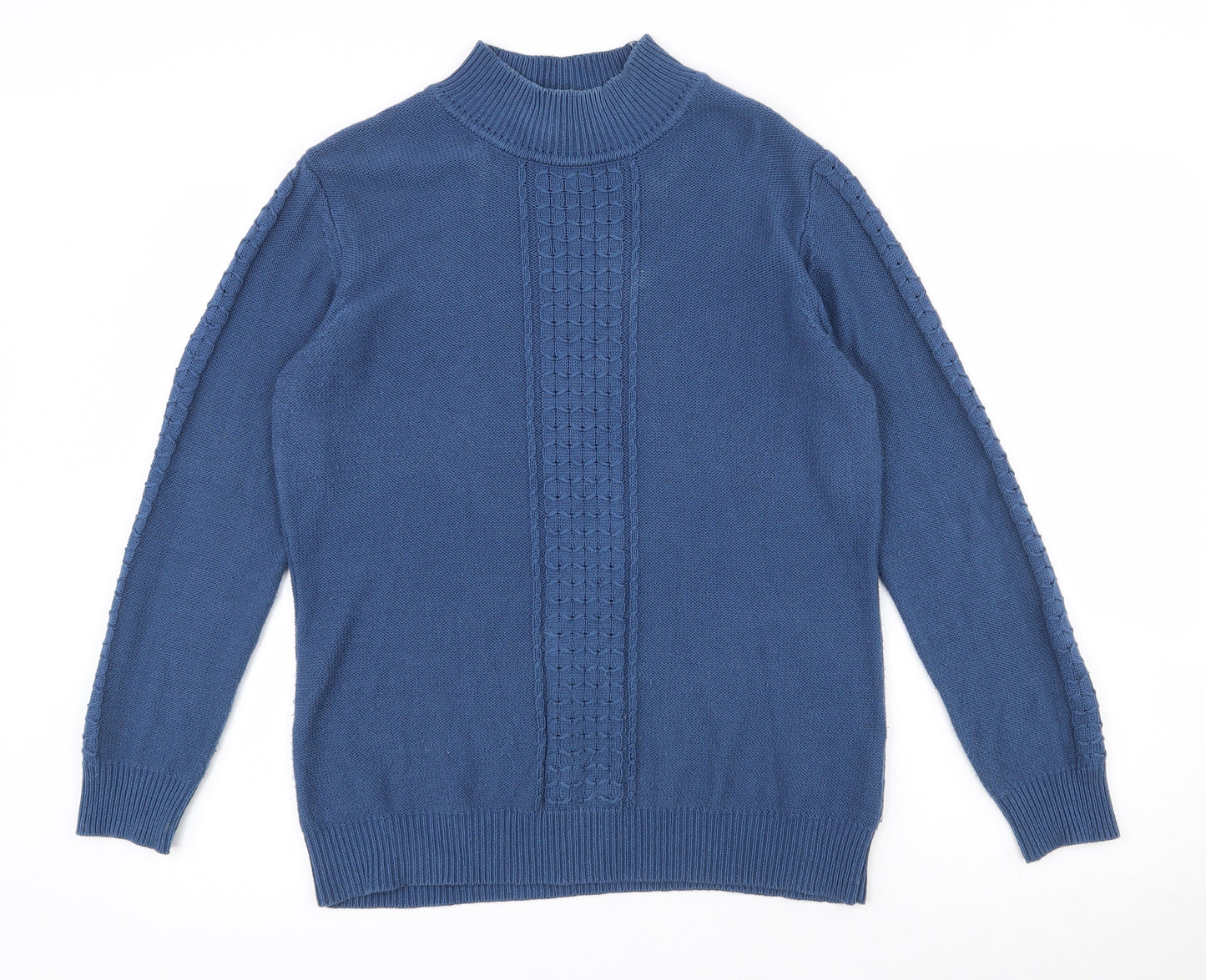 Collection L Womens Blue High Neck  Acrylic Pullover Jumper Size 14