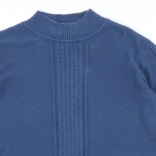 Collection L Womens Blue High Neck  Acrylic Pullover Jumper Size 14