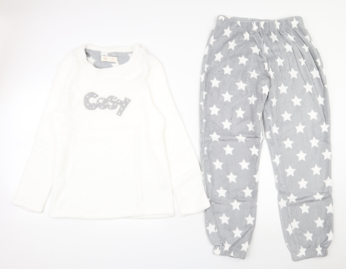 B&M Womens White  Polyester  Pyjama Set Size 12