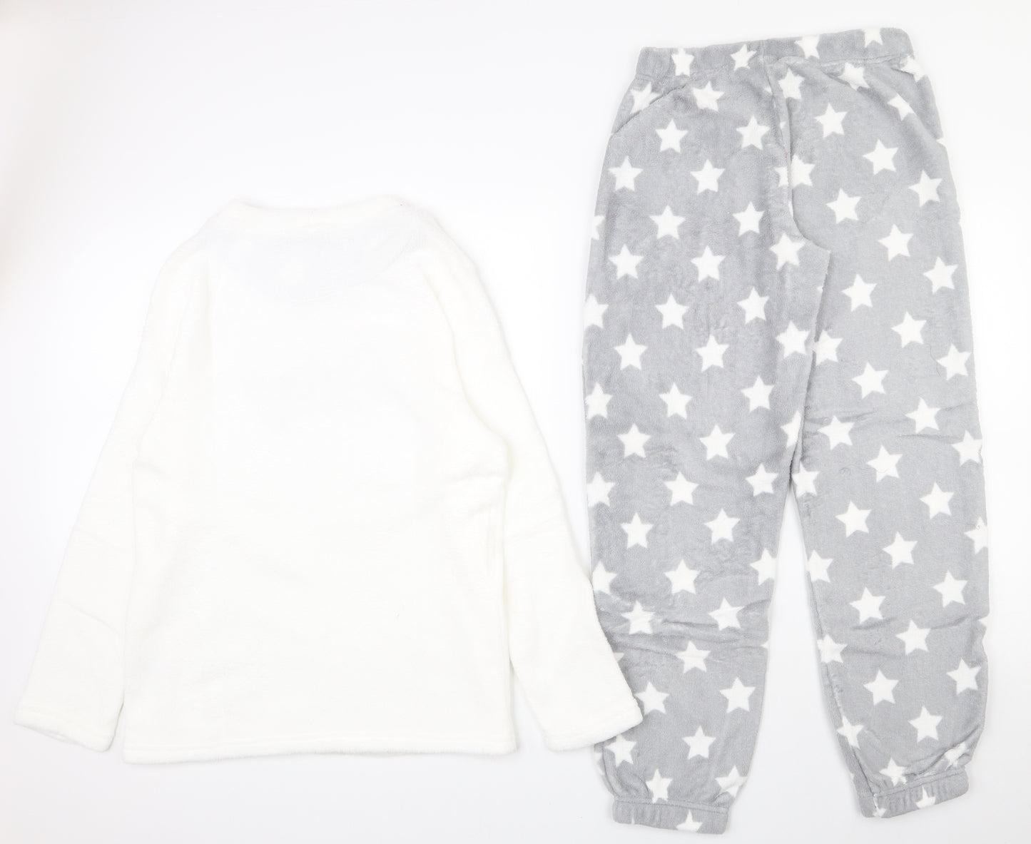 B&M Womens White  Polyester  Pyjama Set Size 12
