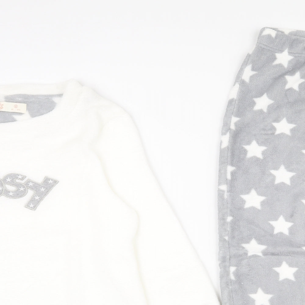 B&M Womens White  Polyester  Pyjama Set Size 12