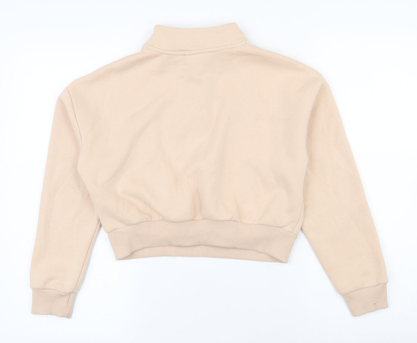 915 generation Girls Beige  Cotton Pullover Sweatshirt Size 10-11 Years  Zip - Cropped