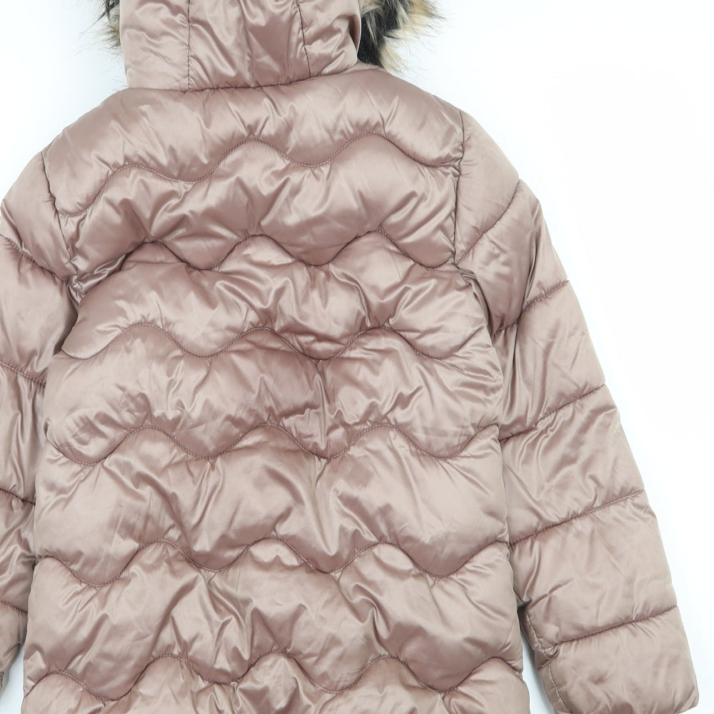 NEXT Girls Pink   Parka Coat Size 8 Years  Zip