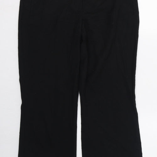 NEXT Womens Black  Polyester Trousers  Size 10 L28 in Regular Zip