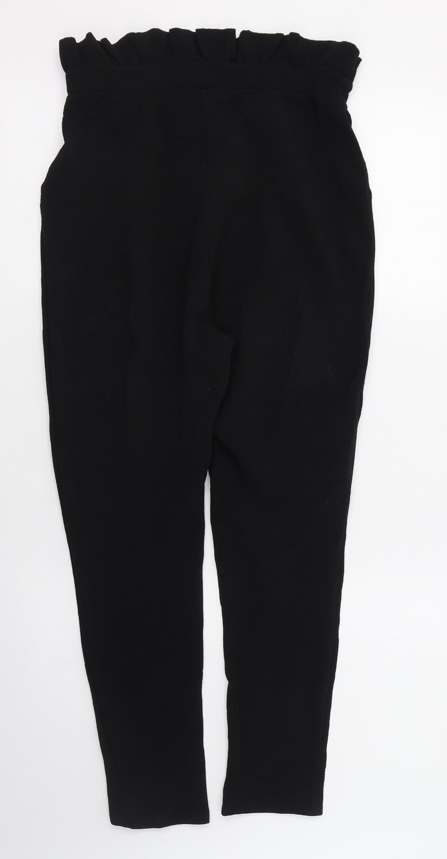 Boohoo Womens Black  Polyester Carrot Trousers Size 12 L26 in Regular