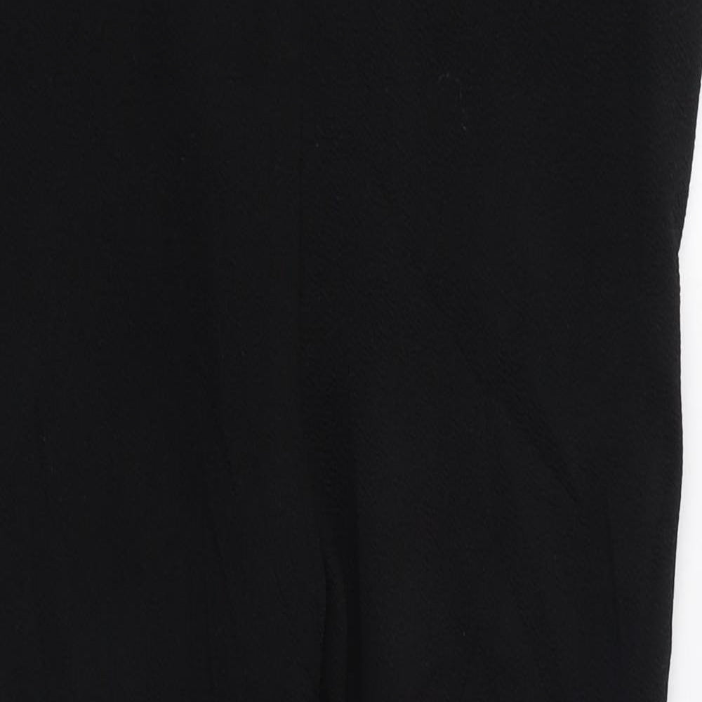 Boohoo Womens Black  Polyester Carrot Trousers Size 12 L26 in Regular