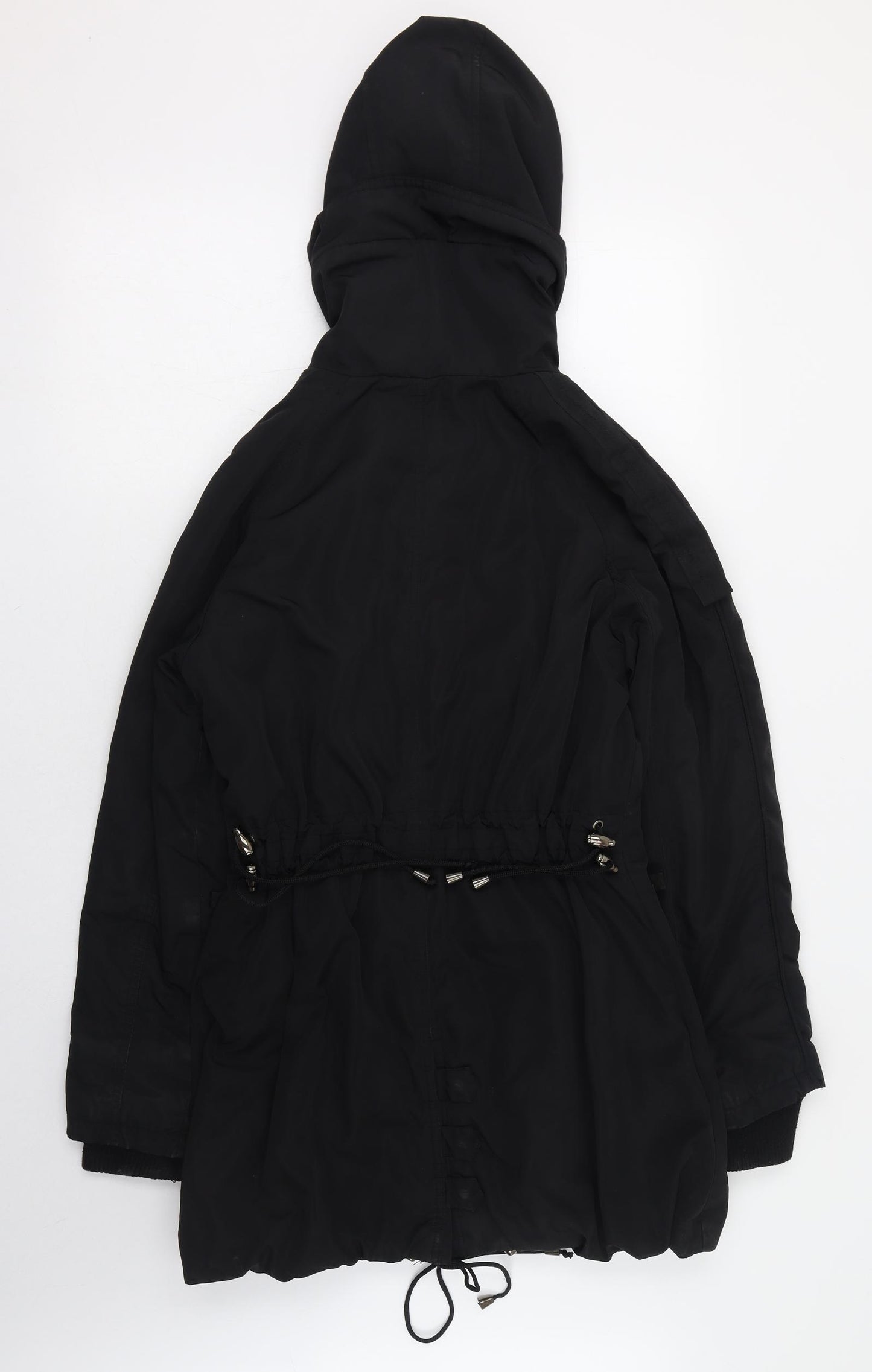 Warehouse Womens Black   Rain Coat Coat Size 6  Zip