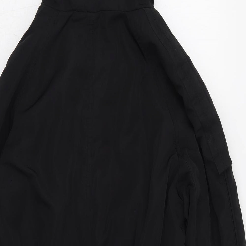 Warehouse Womens Black   Rain Coat Coat Size 6  Zip