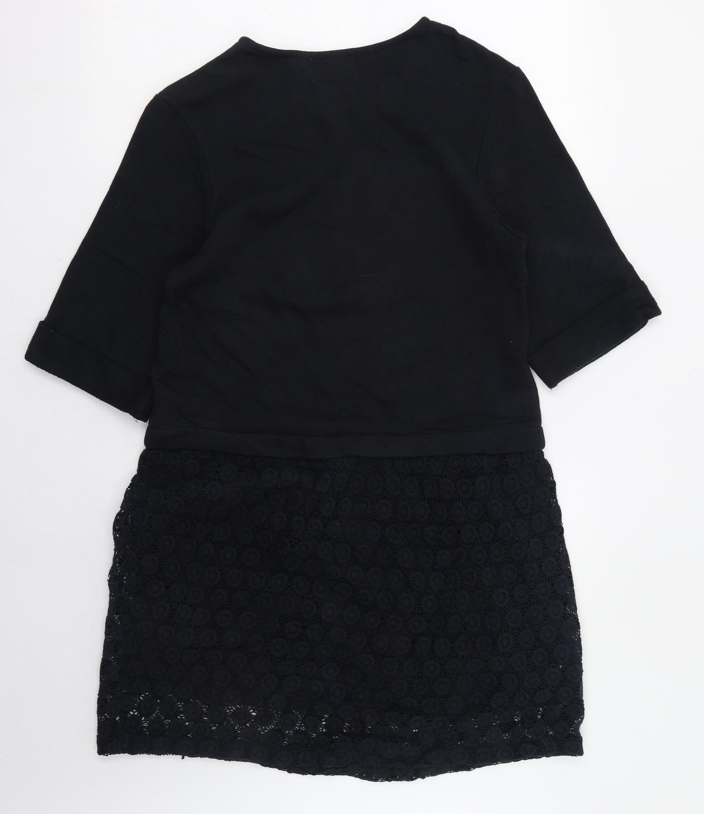 Hush Womens Black  Cotton T-Shirt Dress  Size 8  Round Neck Pullover