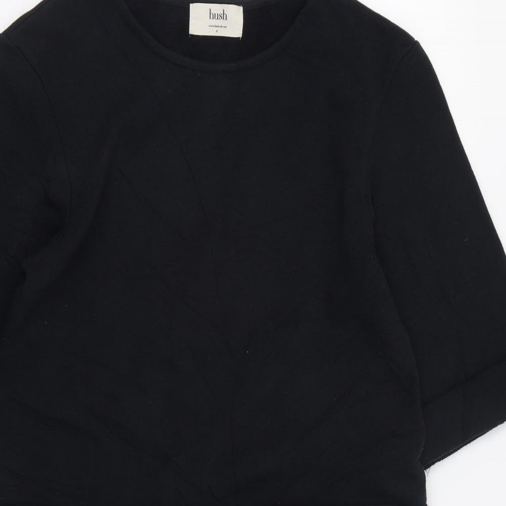 Hush Womens Black  Cotton T-Shirt Dress  Size 8  Round Neck Pullover