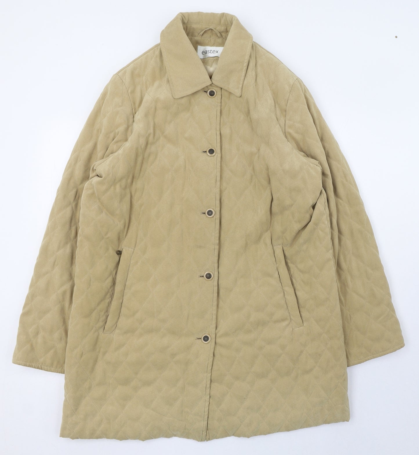 Eastex Womens Yellow   Quilted Coat Size 12  Button