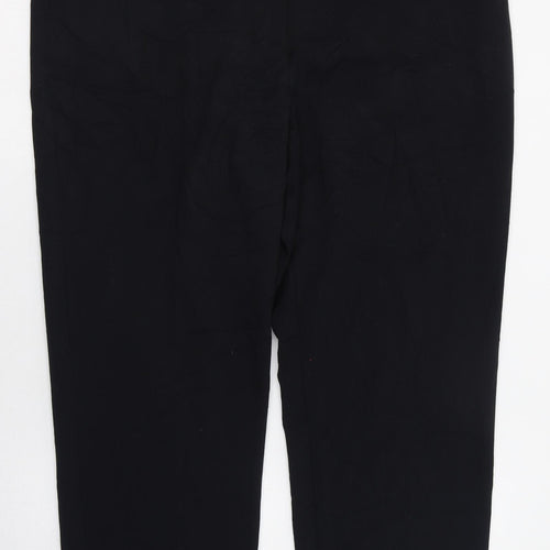 Marks and Spencer Womens Black  Polyester Trousers  Size 14 L26 in Regular Zip
