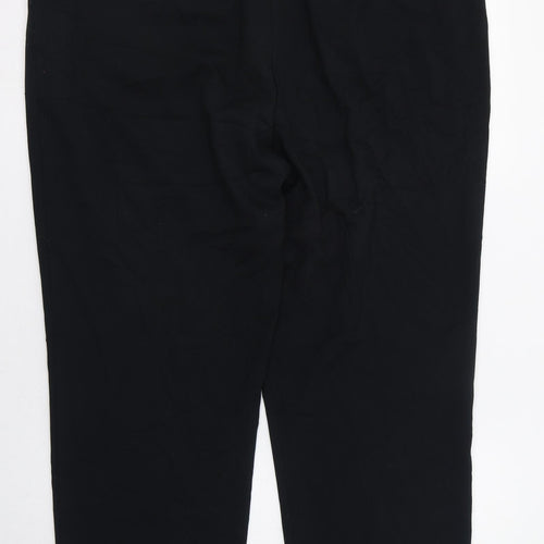 Marks and Spencer Womens Black  Polyester Trousers  Size 14 L26 in Regular Zip
