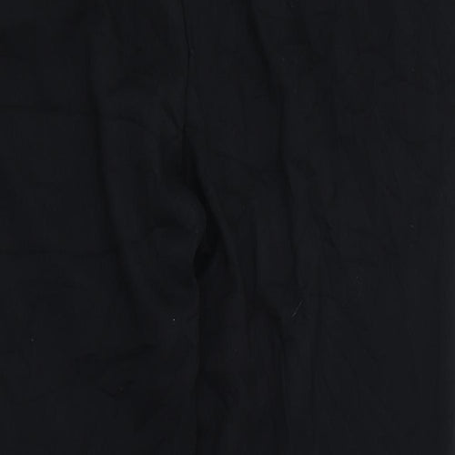 Marks and Spencer Womens Black  Polyester Trousers  Size 14 L26 in Regular Zip