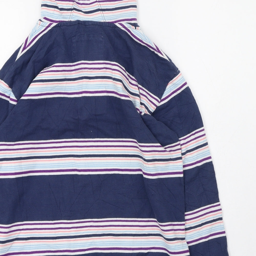 MANTARAY PRODUCTS Boys Blue Striped Cotton Pullover Hoodie Size 9-10 Years  Pullover