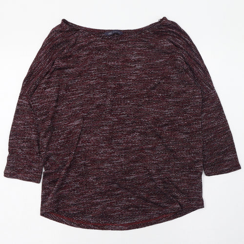 Marks and Spencer Womens Purple  Viscose Basic T-Shirt Size 8 Round Neck