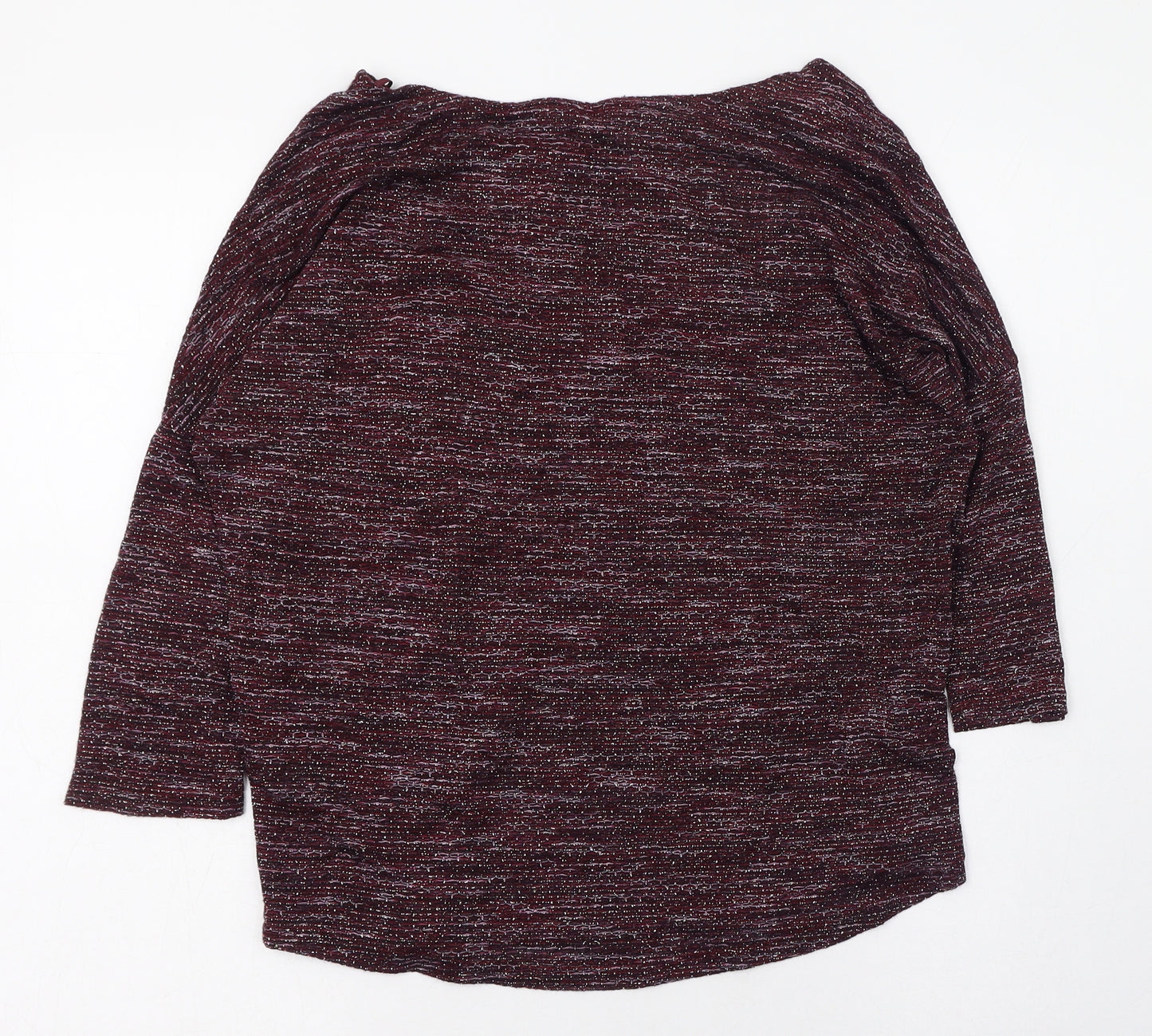 Marks and Spencer Womens Purple  Viscose Basic T-Shirt Size 8 Round Neck