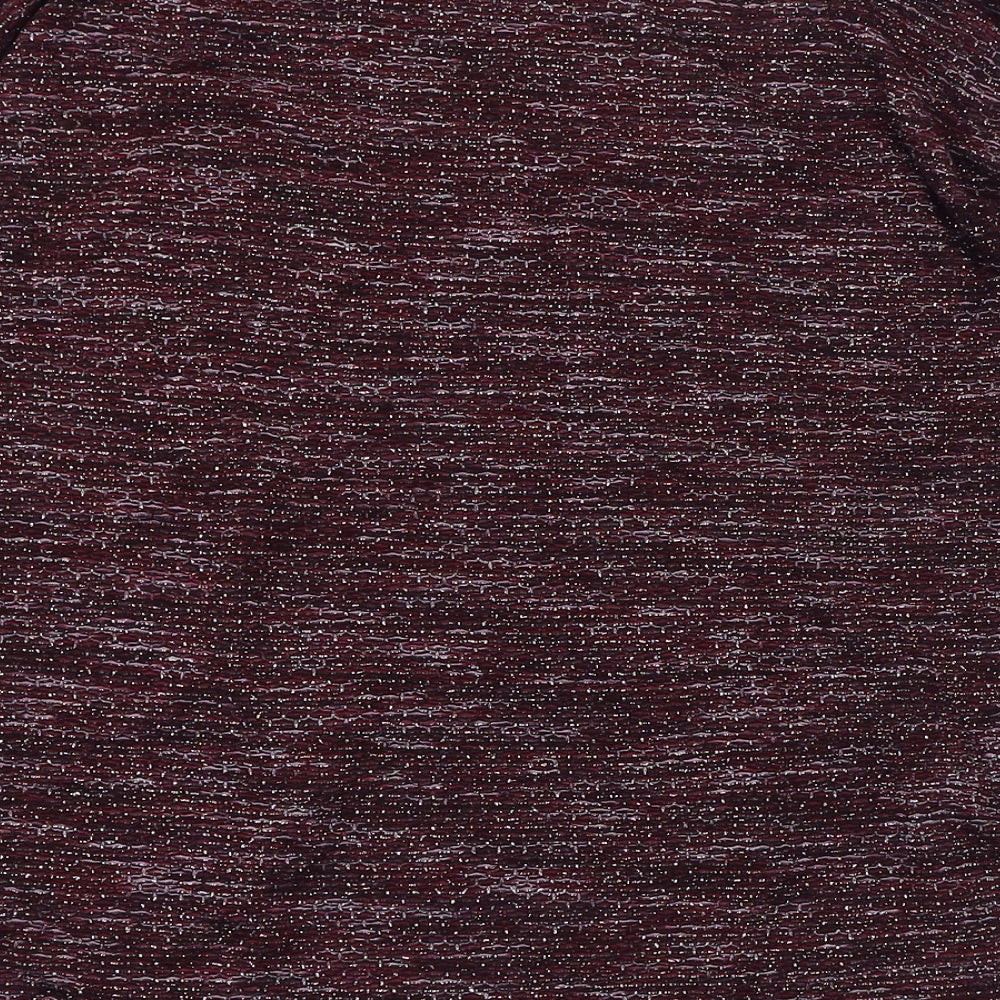 Marks and Spencer Womens Purple  Viscose Basic T-Shirt Size 8 Round Neck