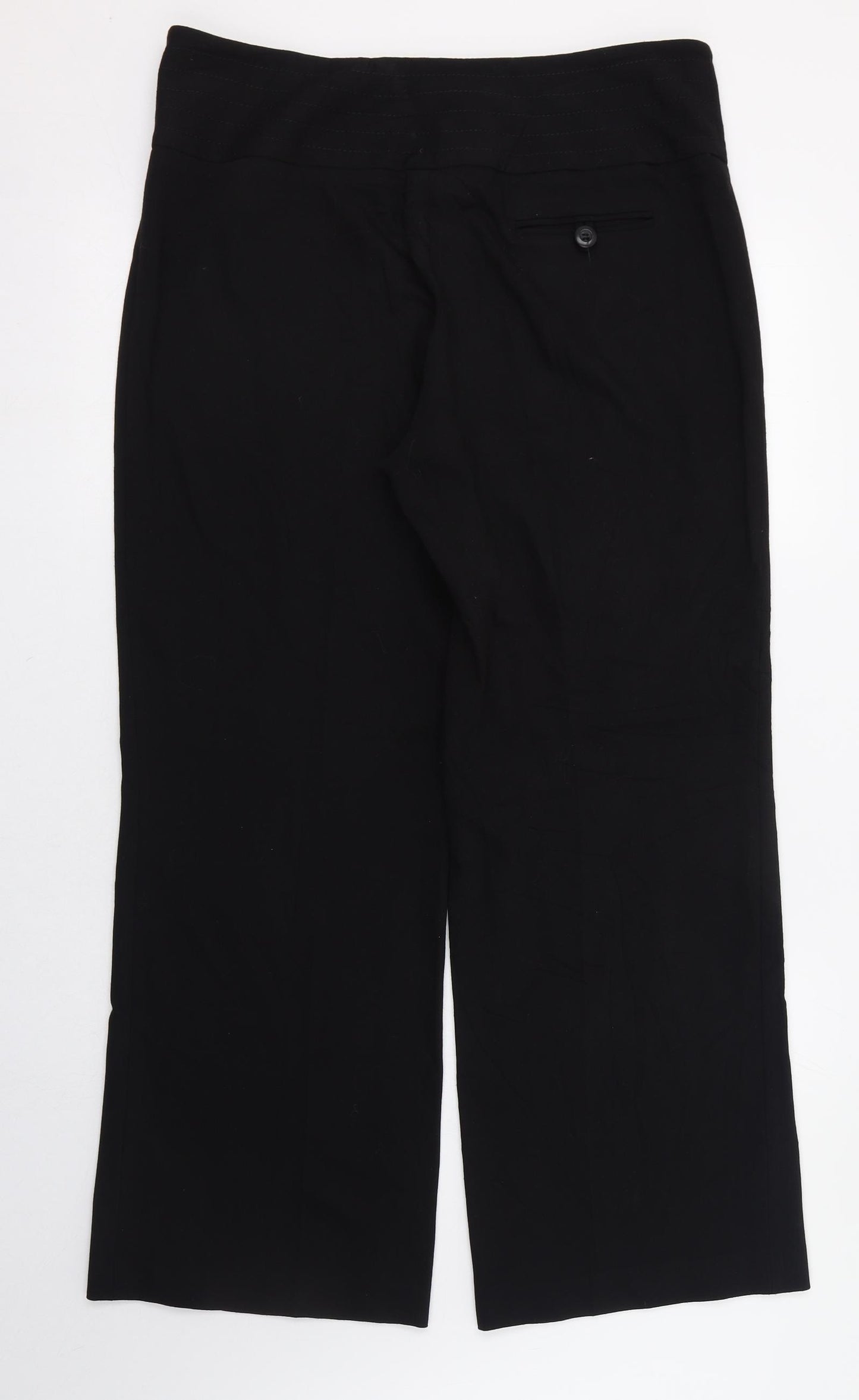 NEXT Womens Black  Polyester Trousers  Size 14 L30 in Regular Zip
