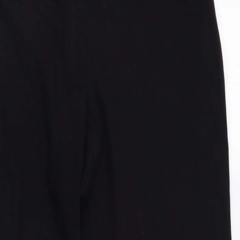 NEXT Womens Black  Polyester Trousers  Size 14 L30 in Regular Zip