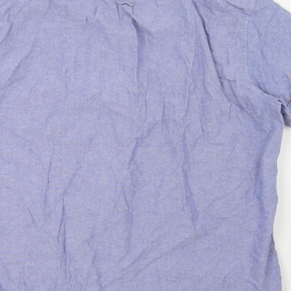 Primark Mens Blue  Cotton  Button-Up Size 2XL Round Neck Button