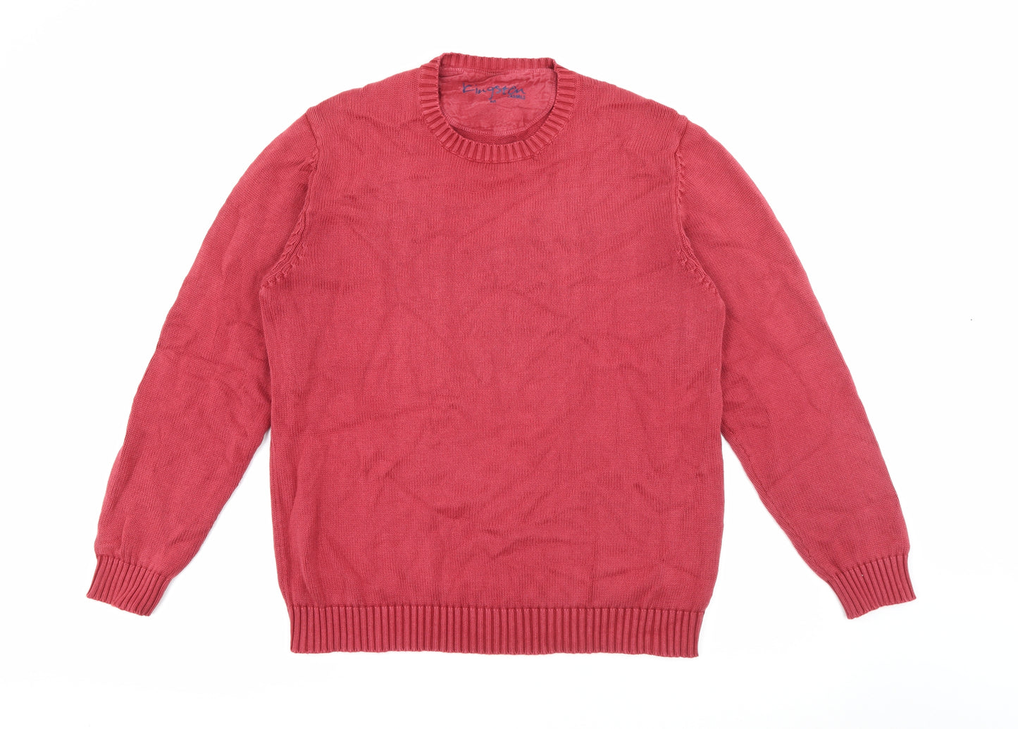 Kingston Casuals Mens Red Crew Neck  Cotton Pullover Jumper Size M