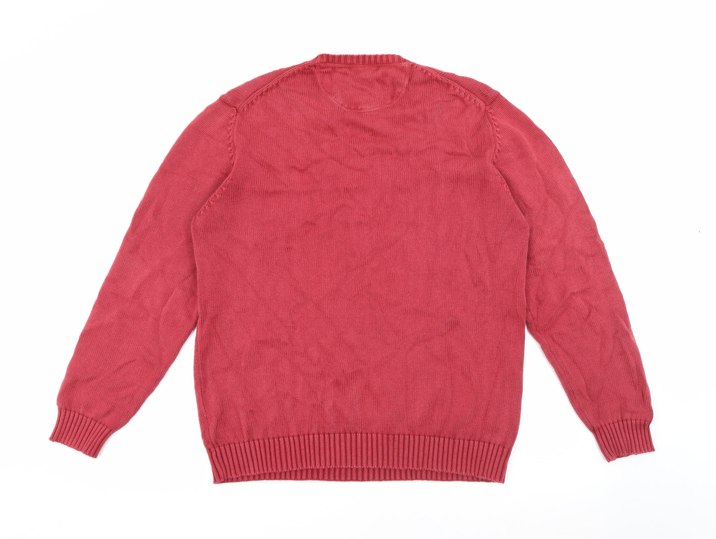 Kingston Casuals Mens Red Crew Neck  Cotton Pullover Jumper Size M
