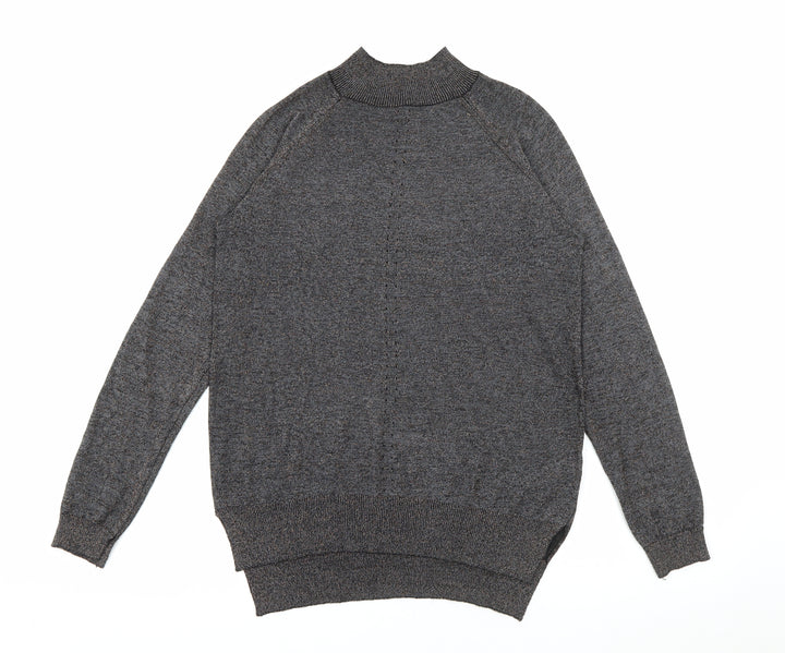 F&F Womens Grey High Neck  Viscose Pullover Jumper Size 8