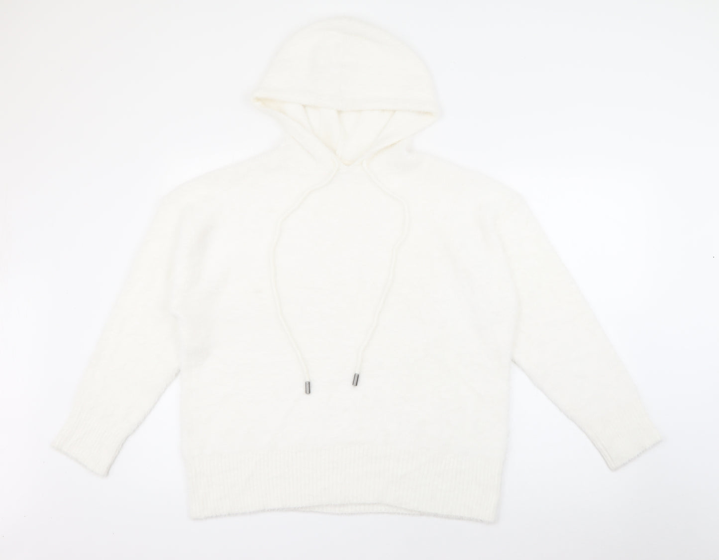 George Womens White  Nylon Pullover Hoodie Size 16