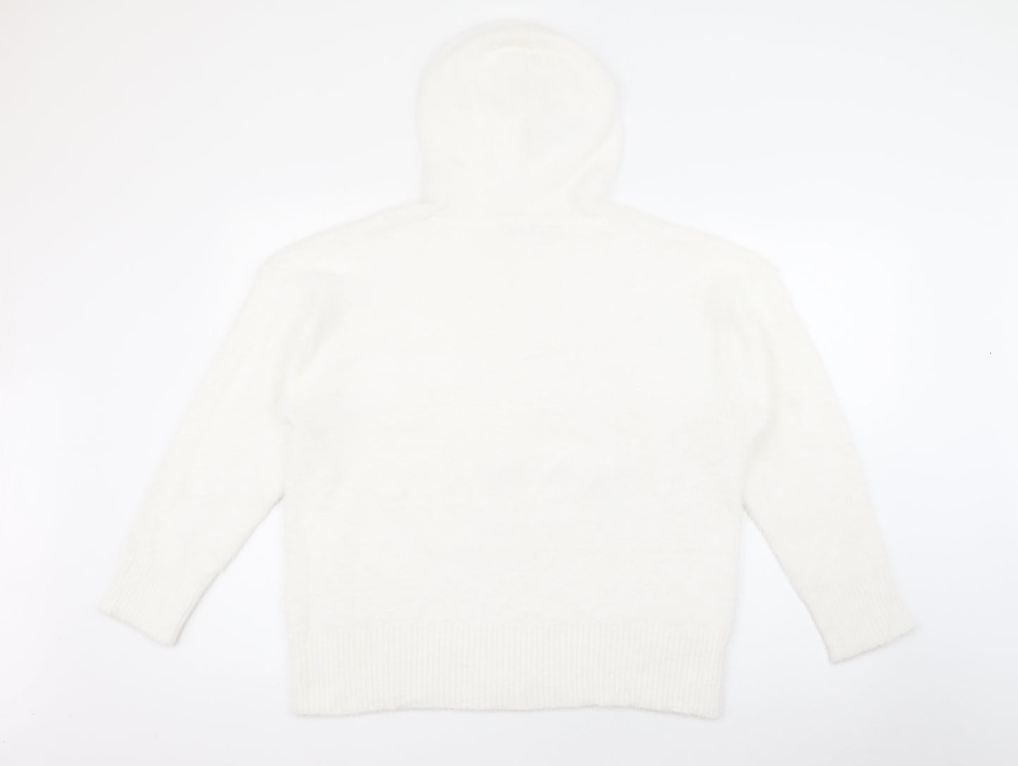 George Womens White  Nylon Pullover Hoodie Size 16