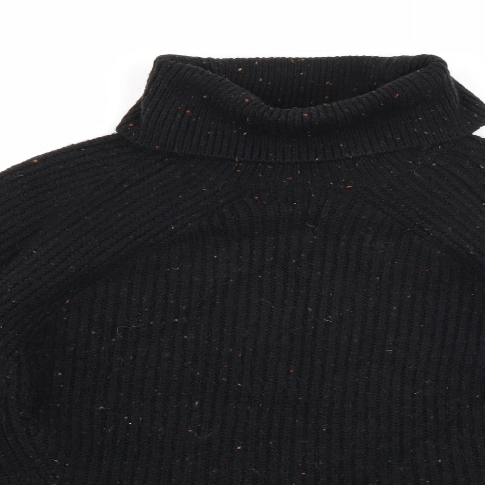 Topshop Womens Black Roll Neck  Acrylic Pullover Jumper Size 12